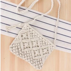 Women's Bohemian Style Woven Crossbody Bag White